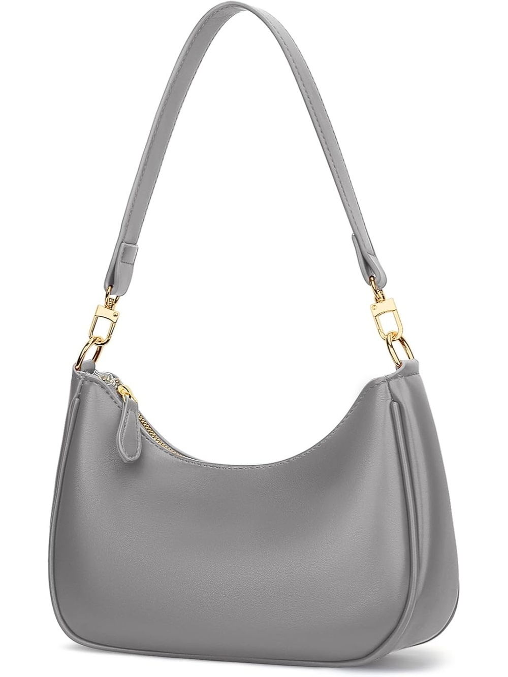 〽️ Women's Gray Cute Hobo Clutch Purses Zipper Tote Shoulder Handbags